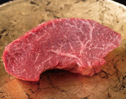 Kobe beef finest lean steak, where the flavour of the lean stands out